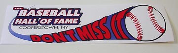 National Baseball Hall of Fame Bumpersticker